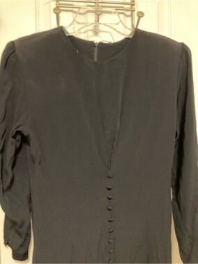 Vintage Y2K Witch Core Datiani Black Front Button Detail Dress
